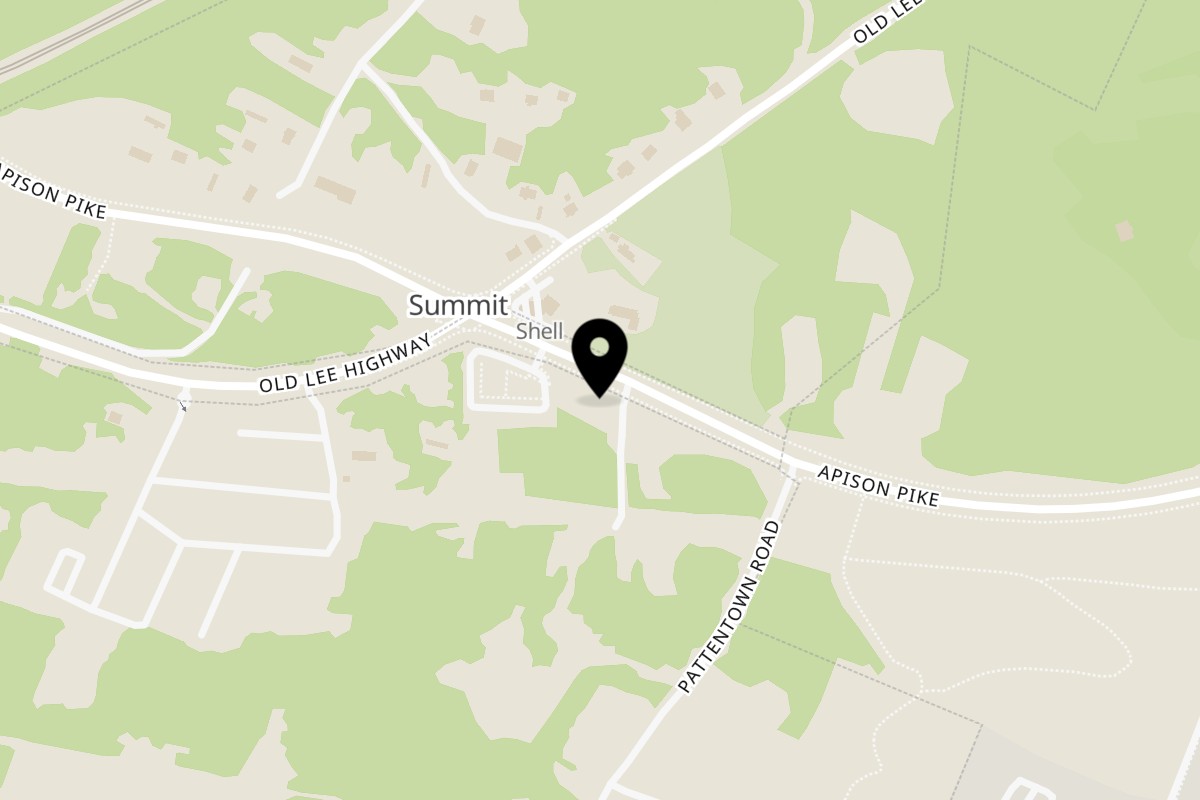 Map showing the location of Baby Hughy's Restaurant Ooltewah on 8210 Apison Pike in Collegedale